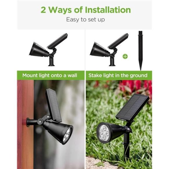 Solar Lights for Outside, Solar Lights Outdoor Waterproof Solar Garden Yard - Picture 6 of 7